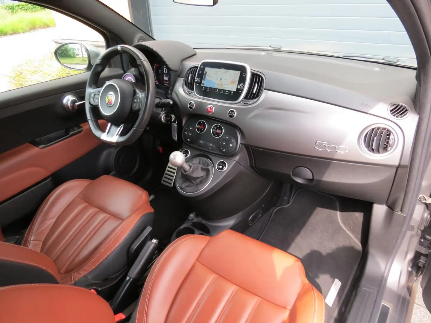 Fiat 500C Abarth 595 Turismo mat grijs *Leder*Carplay*Uniek Grijs - 2