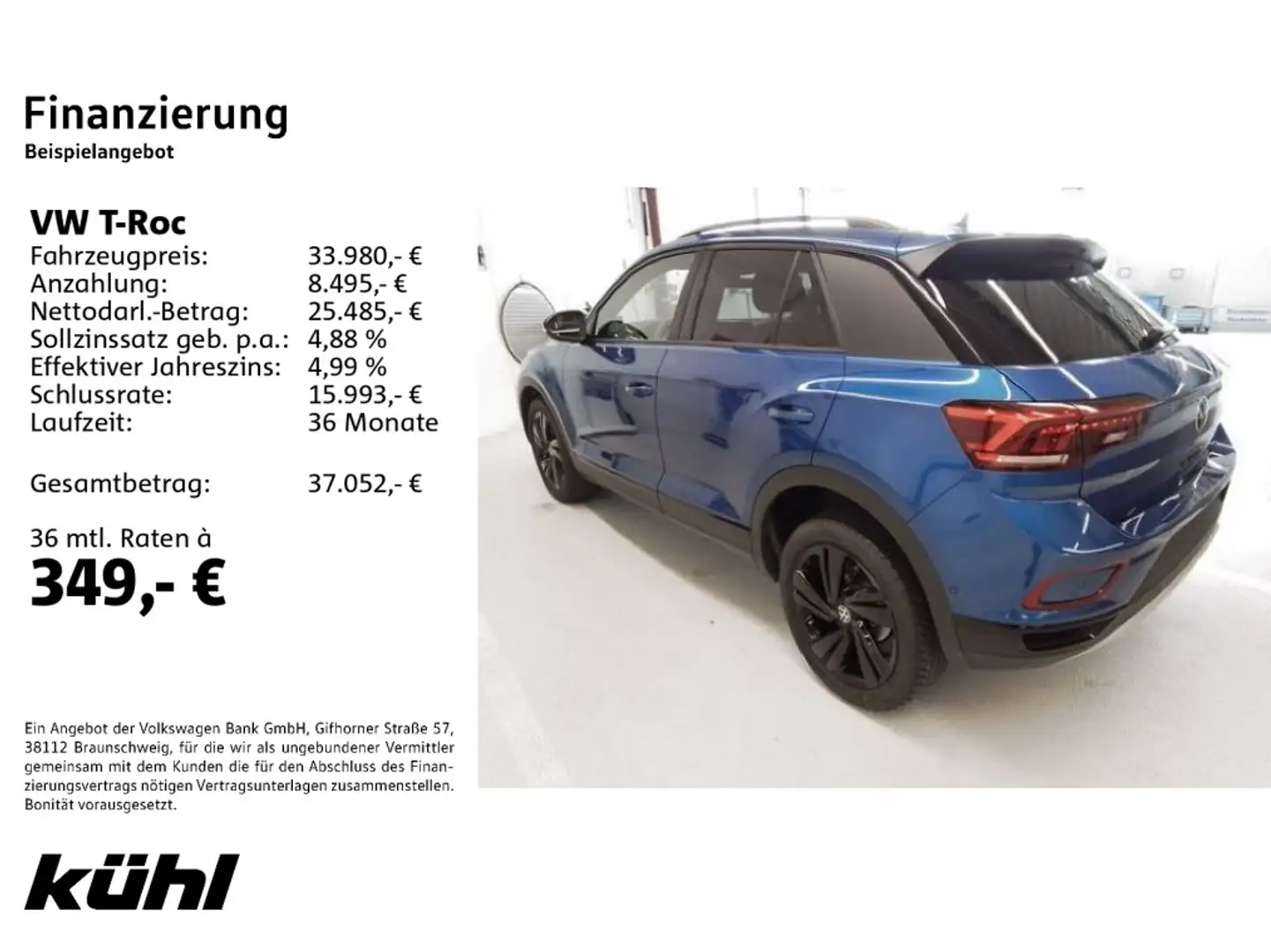 Volkswagen T-Roc 1.5 TSI DSG Style Black Style LED+/ACC/Sta Blau - 2
