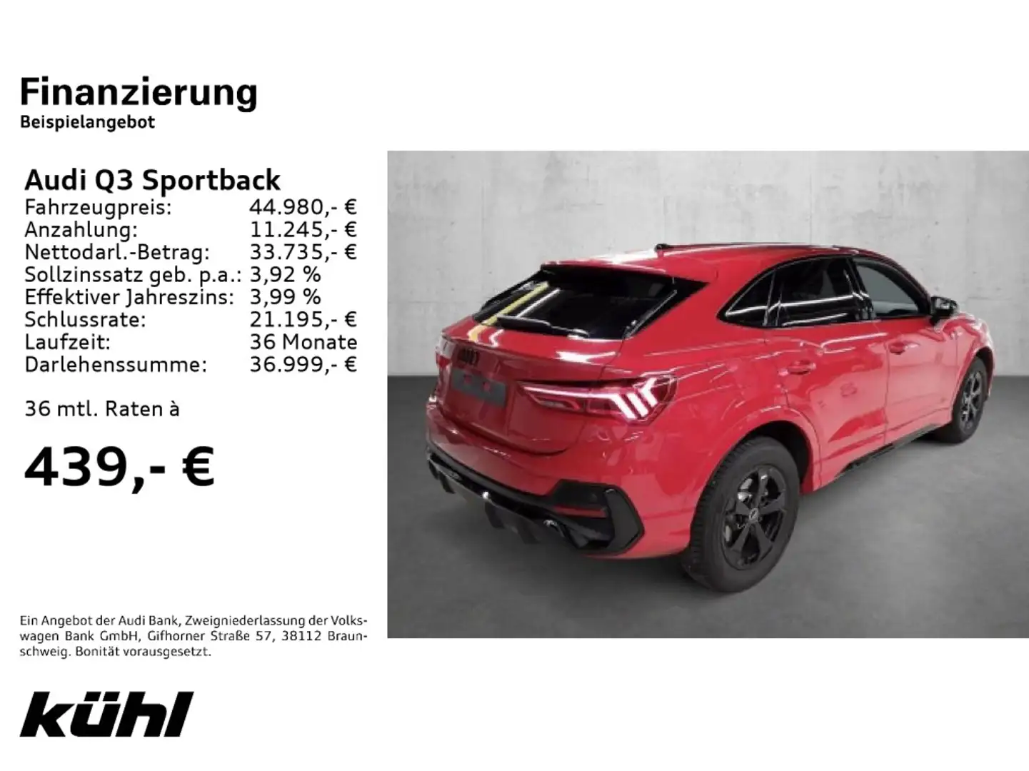 Audi Q3 35 TDI S tronic S line LED ACC Kess Rot - 2