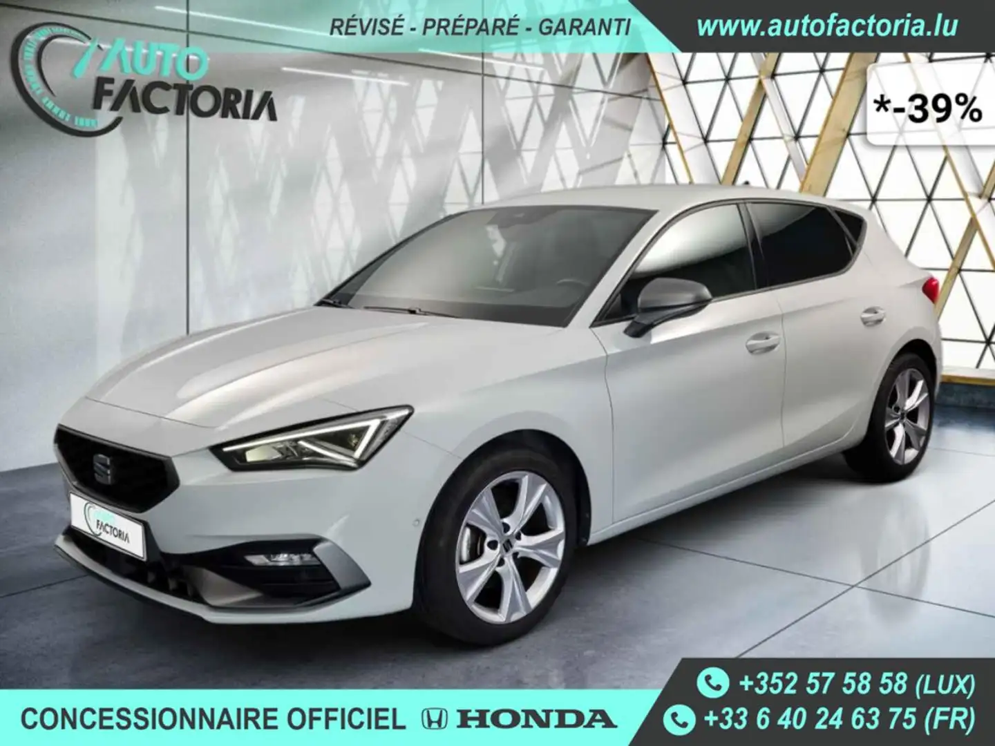 SEAT Leon -39% 1.5 eTSI 150 BVA FR +GPS+CAM+FULL LED+Opts Beige - 1