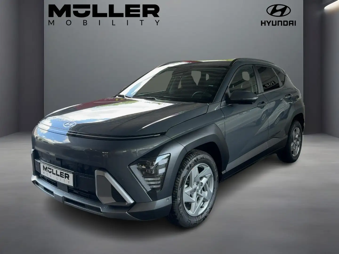 Hyundai KONA 1.6 T-GDI Trend +Wide+LED+Navi+360+Cam+AUT Grau - 1