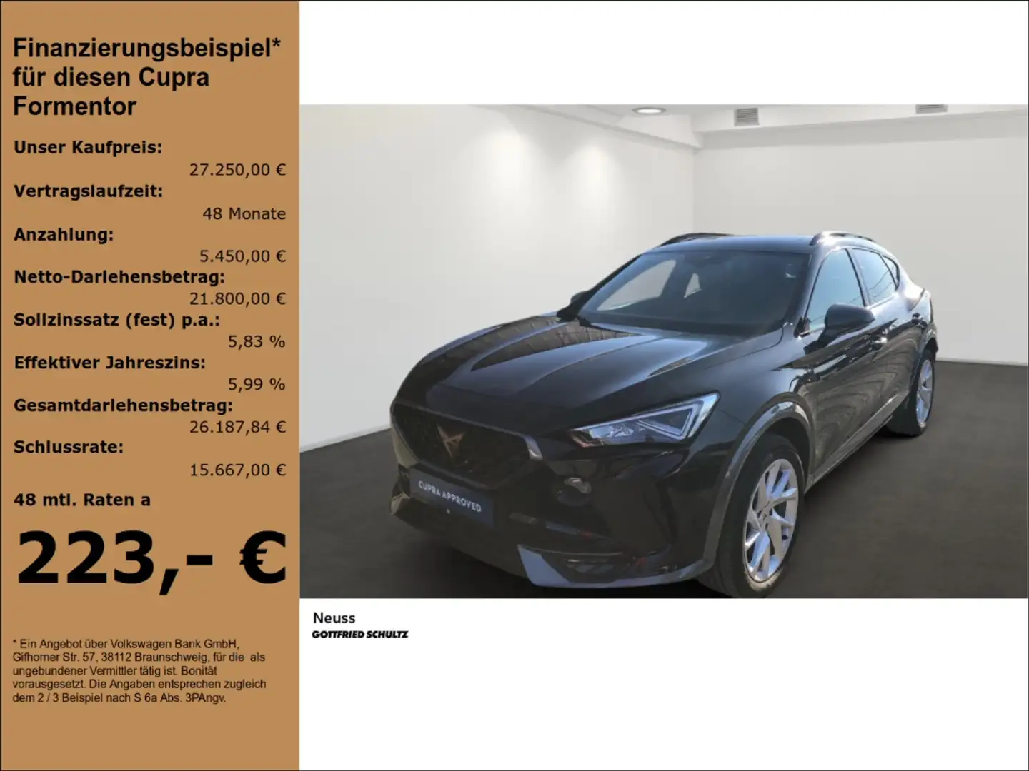 CUPRA Formentor TSI DSG SITZHZG PANO EPH KAMERA APP Schwarz - 1