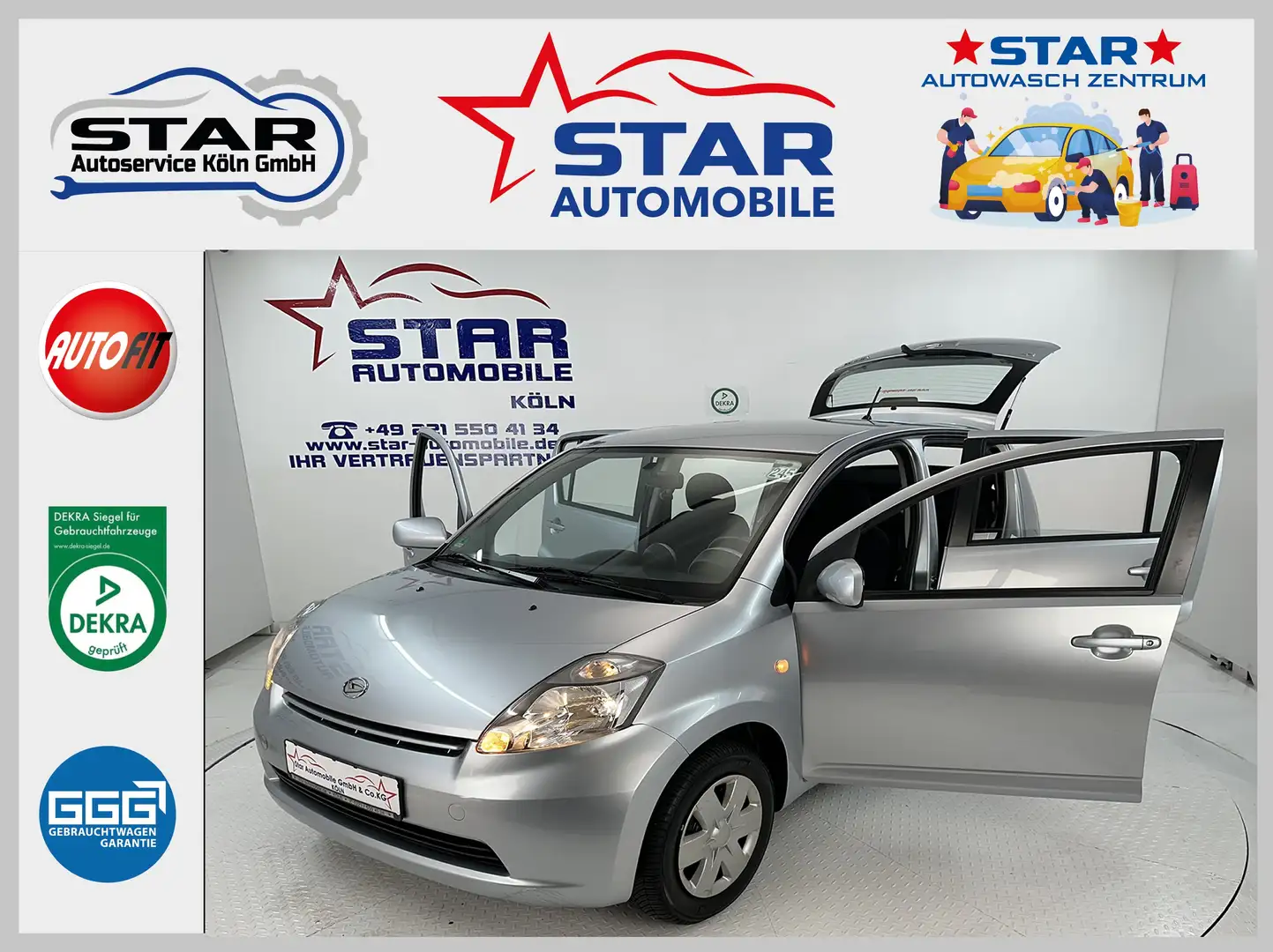 Daihatsu Sirion Sirion 1.3 S 64KW Automatik*Klima*Servo*ABS*I.HAND Zilver - 1