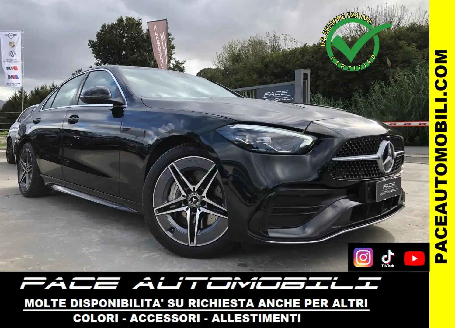 Mercedes-Benz C 220 DAMG PREMIUM MBUX NAVI 18" LED PDC KAMERA TETTO Grigio - 1