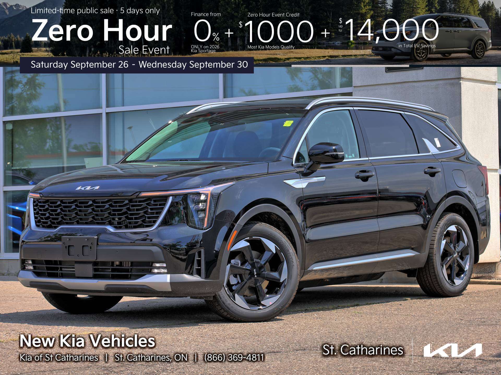 Black 2026 Kia Sorento Plug-In Hybrid  SUV / Crossover  6-Speed Automatic
