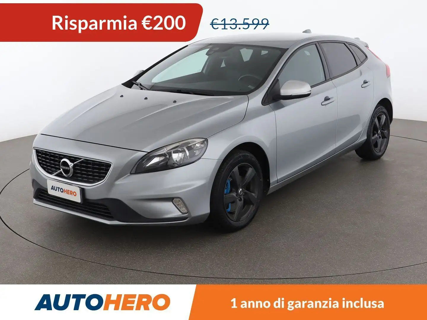 Volvo V40 2.0 D3 R-Design Kinetic Plateado - 1