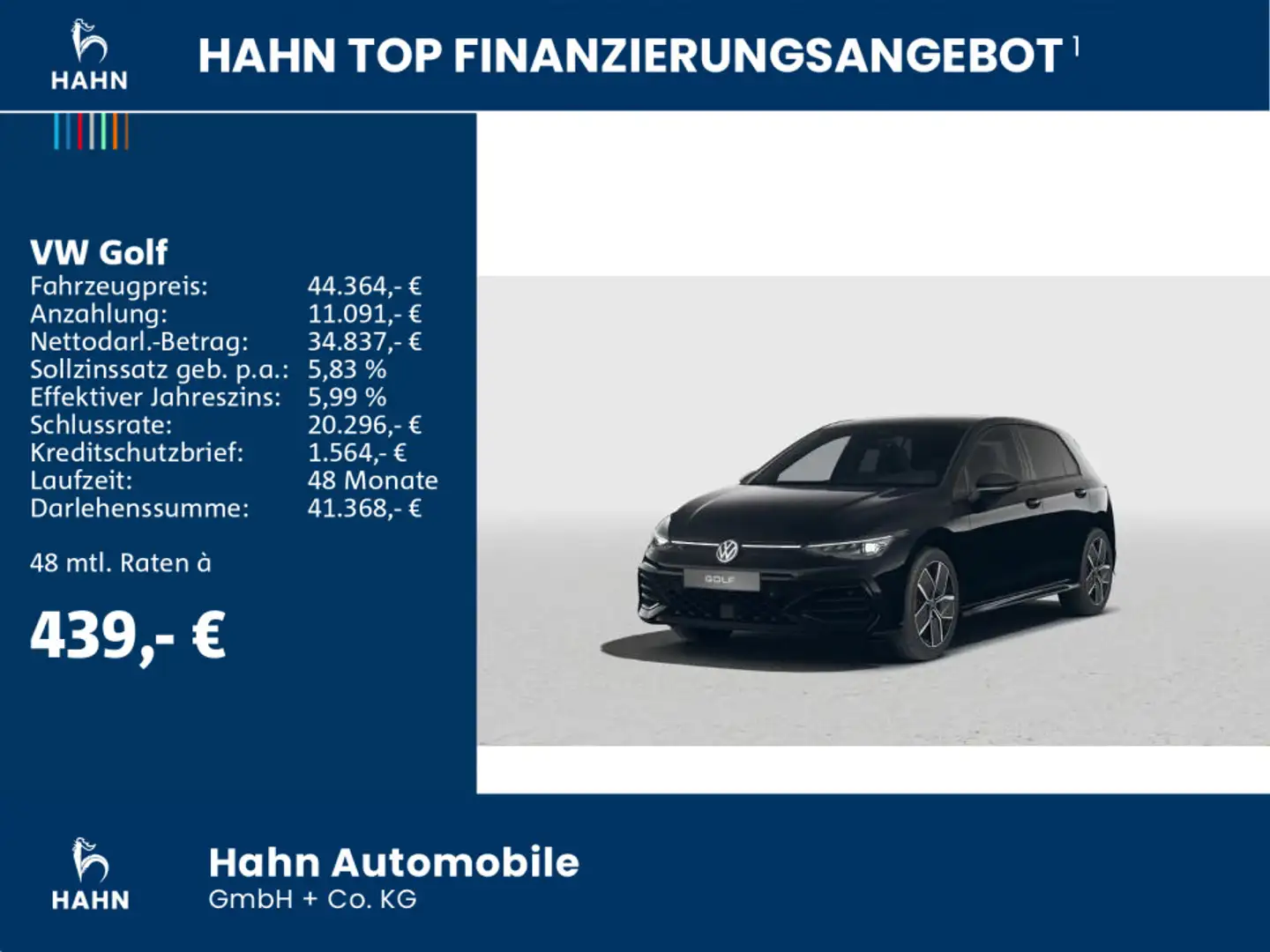 Volkswagen Golf R-Line 1,5 l eTSI 150 PS DSG Navi AHK PANO Nero - 2