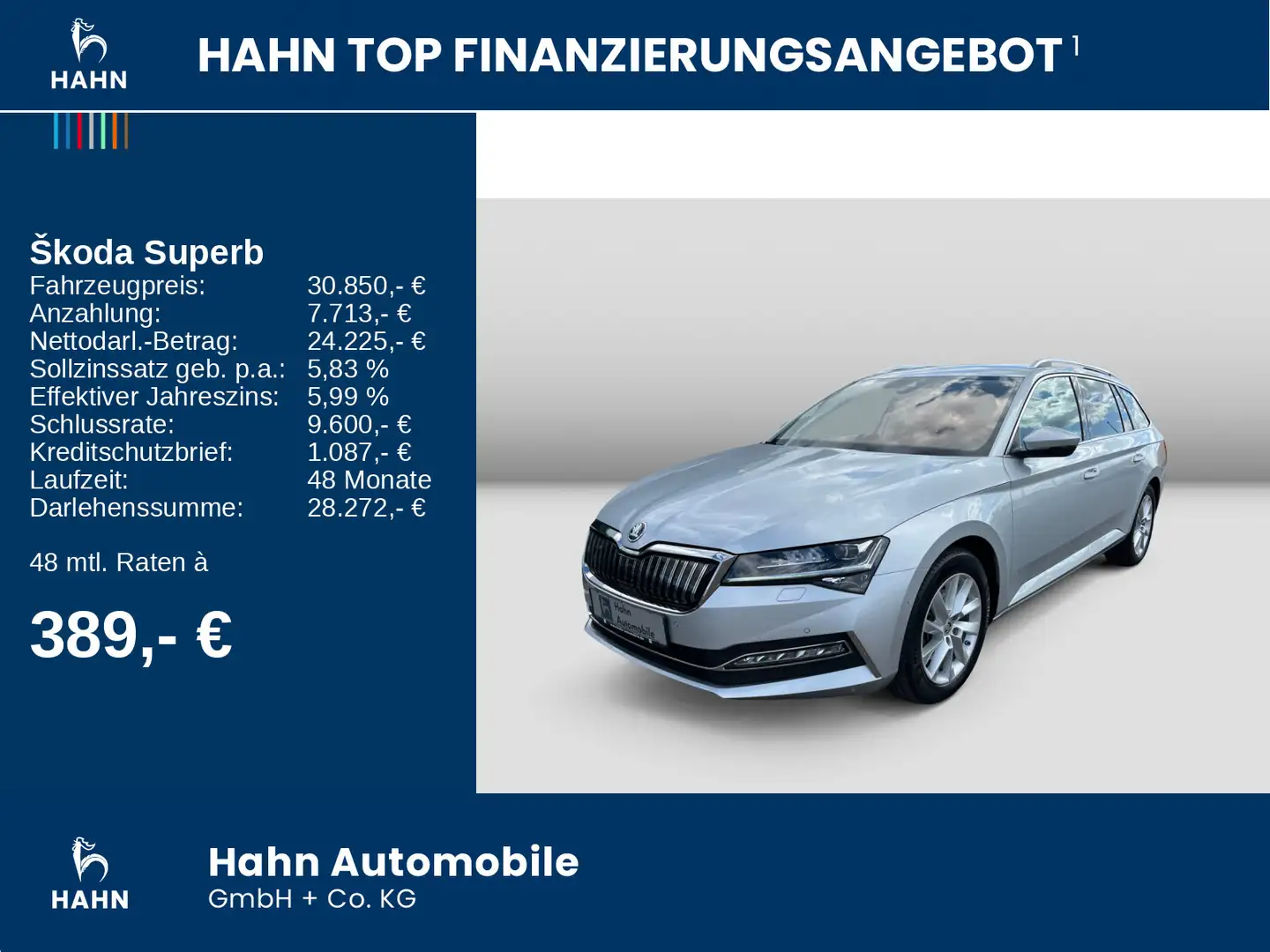 Skoda Superb Combi Style iV 1.4TSI DSG CAM NAVI STANDH Silber - 2