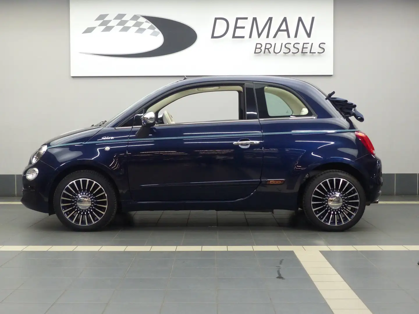 Fiat 500C RIVA * Cabrio * Navi * 69 cv * 14.000,-€ HTVA * Blauw - 2