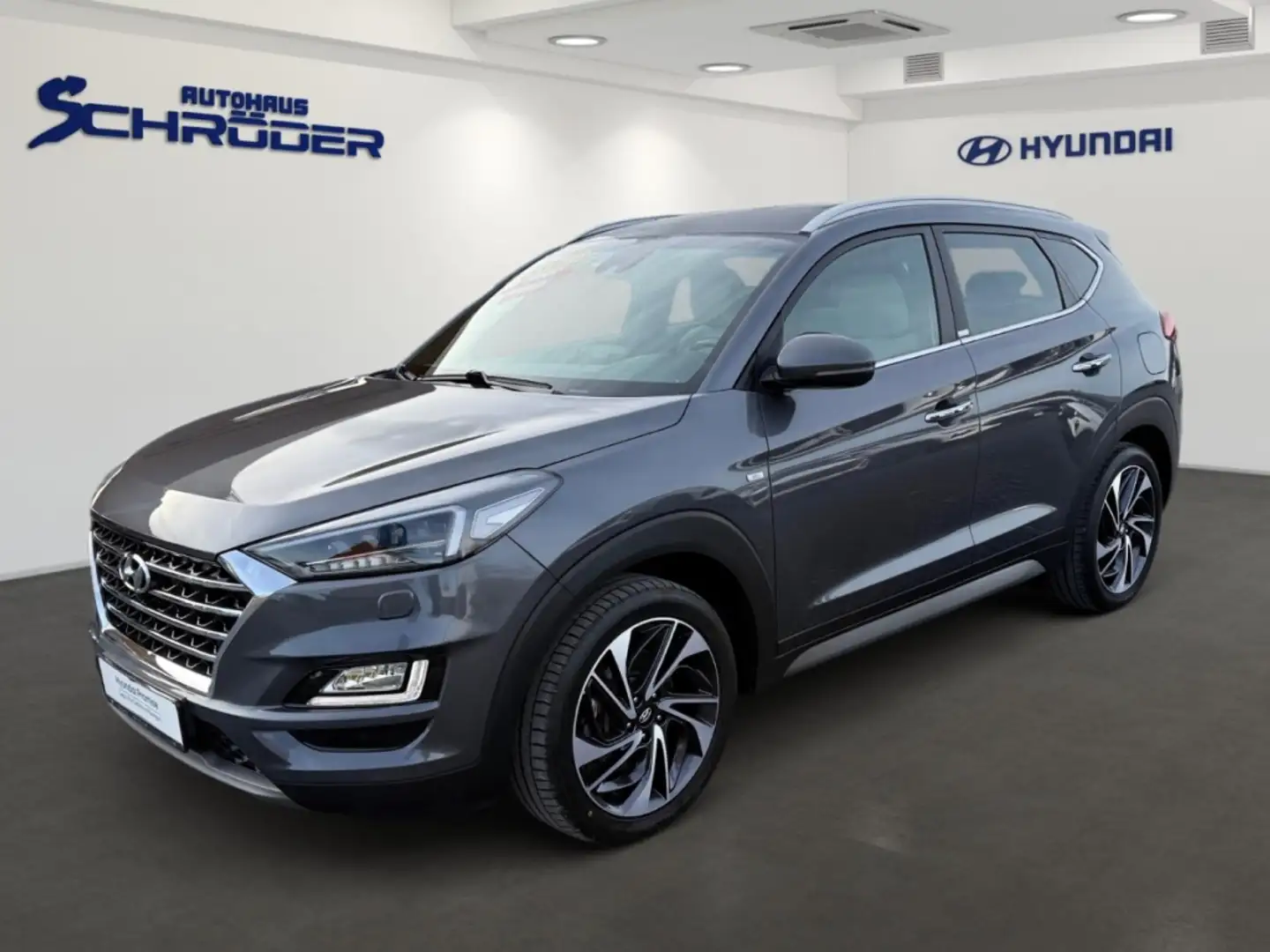 Hyundai TUCSON 2.0 CRDi 4WD Premium Mild-Hybrid AHK Leder Navi LE Gris - 1