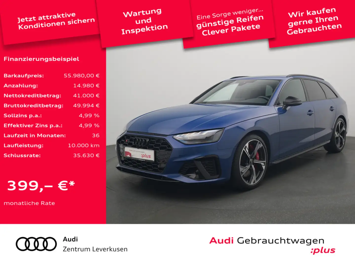 Audi S4 Avant MATRIX NAVI KAM LEDER SHZ PANO Noir - 1