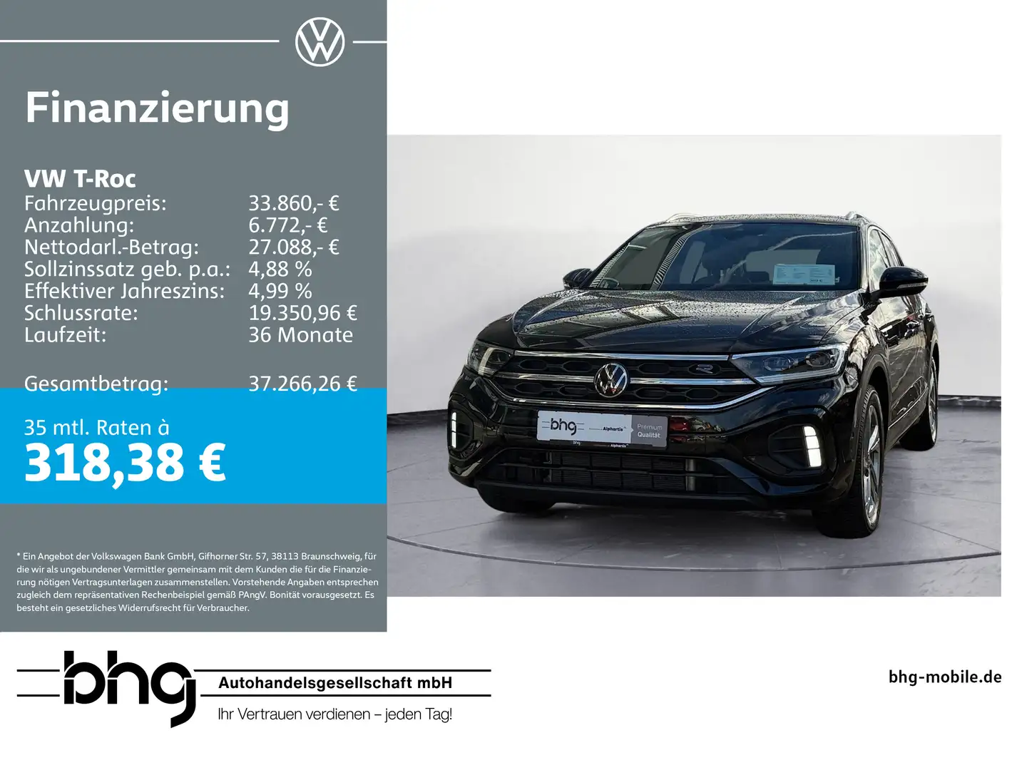 Volkswagen T-Roc 2.0 TSI 4MOTION DSG R-Line Panorama-Ausste Nero - 1
