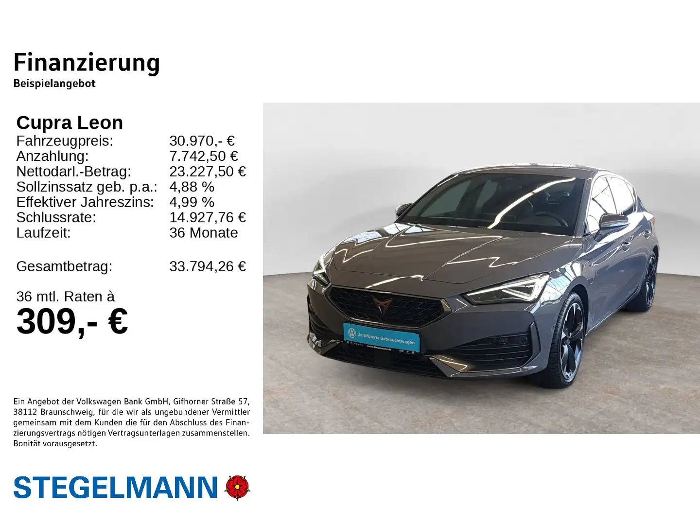 CUPRA Leon 1.4 TSI DSG e-Hybrid *Navi*Kamera* LED*ACC* Grau - 2