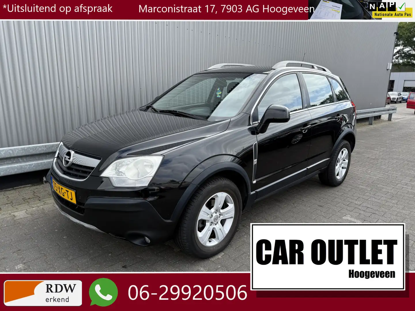 Opel Antara 2.4-16V Enjoy A/C, Navi, CC, PDC v/a, LM, Trekh, n Zwart - 1