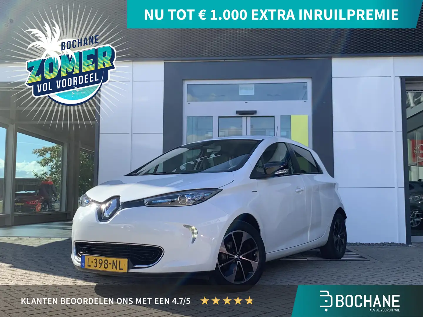 Renault ZOE Q90 Quickcharge 41 kWh (Huuraccu) | Bose | Lederen Wit - 1