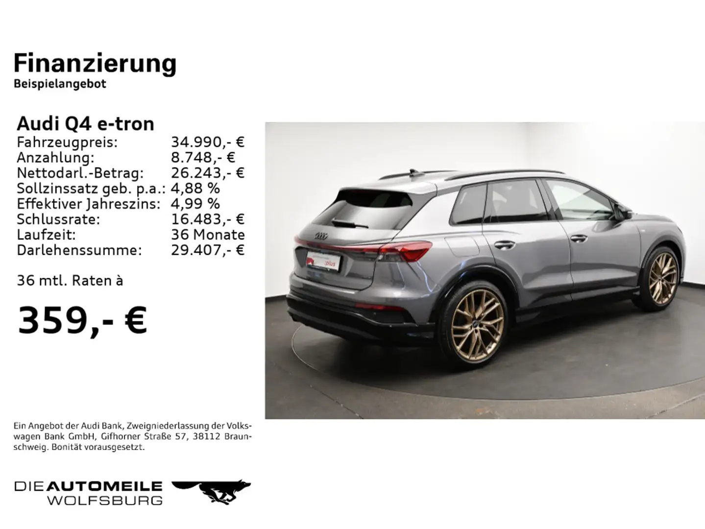 Audi Q4 e-tron 50 quattro Pano/Rückkam/Sportsi Grau - 2