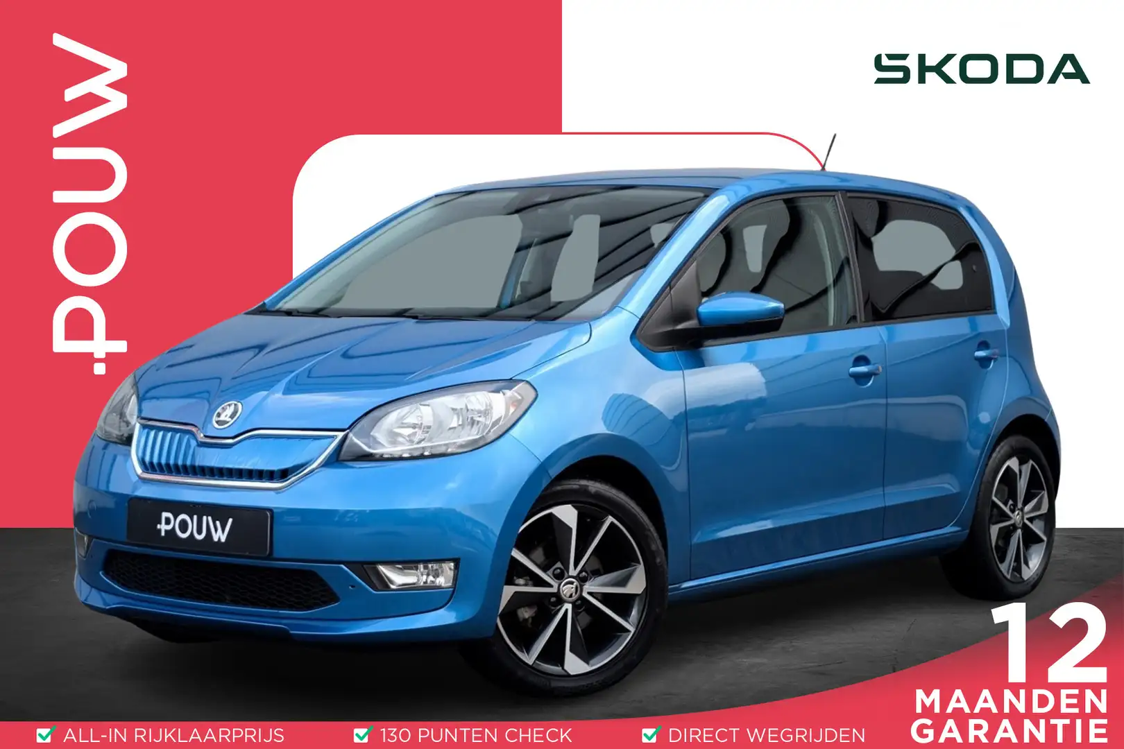 Skoda Citigo e-iV EV Style 83pk | SoH 94% | CCS Snelladen | Sto Bleu - 1
