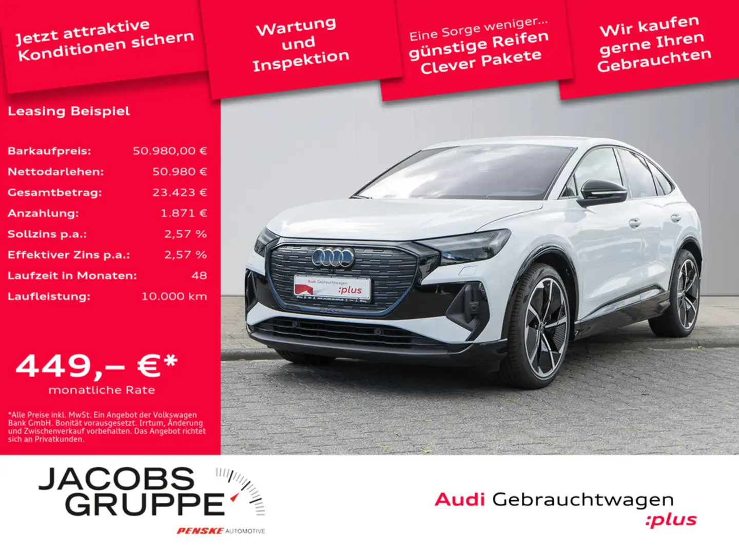 Audi Q4 e-tron 45 qu. 2xS line Edition/Matrix/Wärmepumpe/ACC/AHK Weiß - 1
