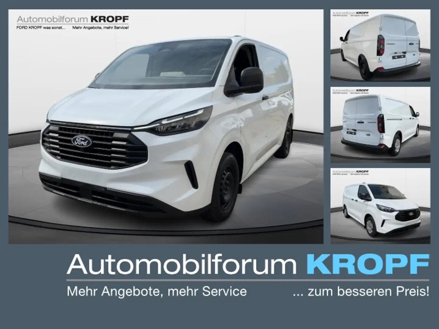Ford Transit Custom 2.0 EcoB. 320 L1 Trend LED Holzvkl Blanc - 1