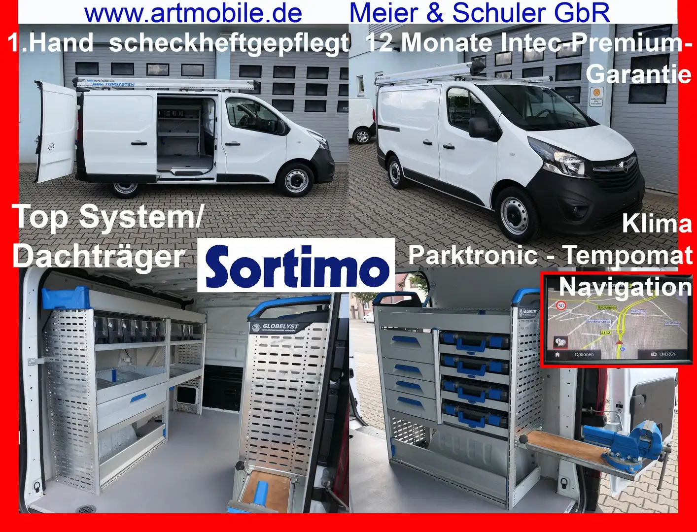 Opel Vivaro Bi-Turbo SORTIMO Navi Klima PDC 1.Hand Garantie* Weiß - 1