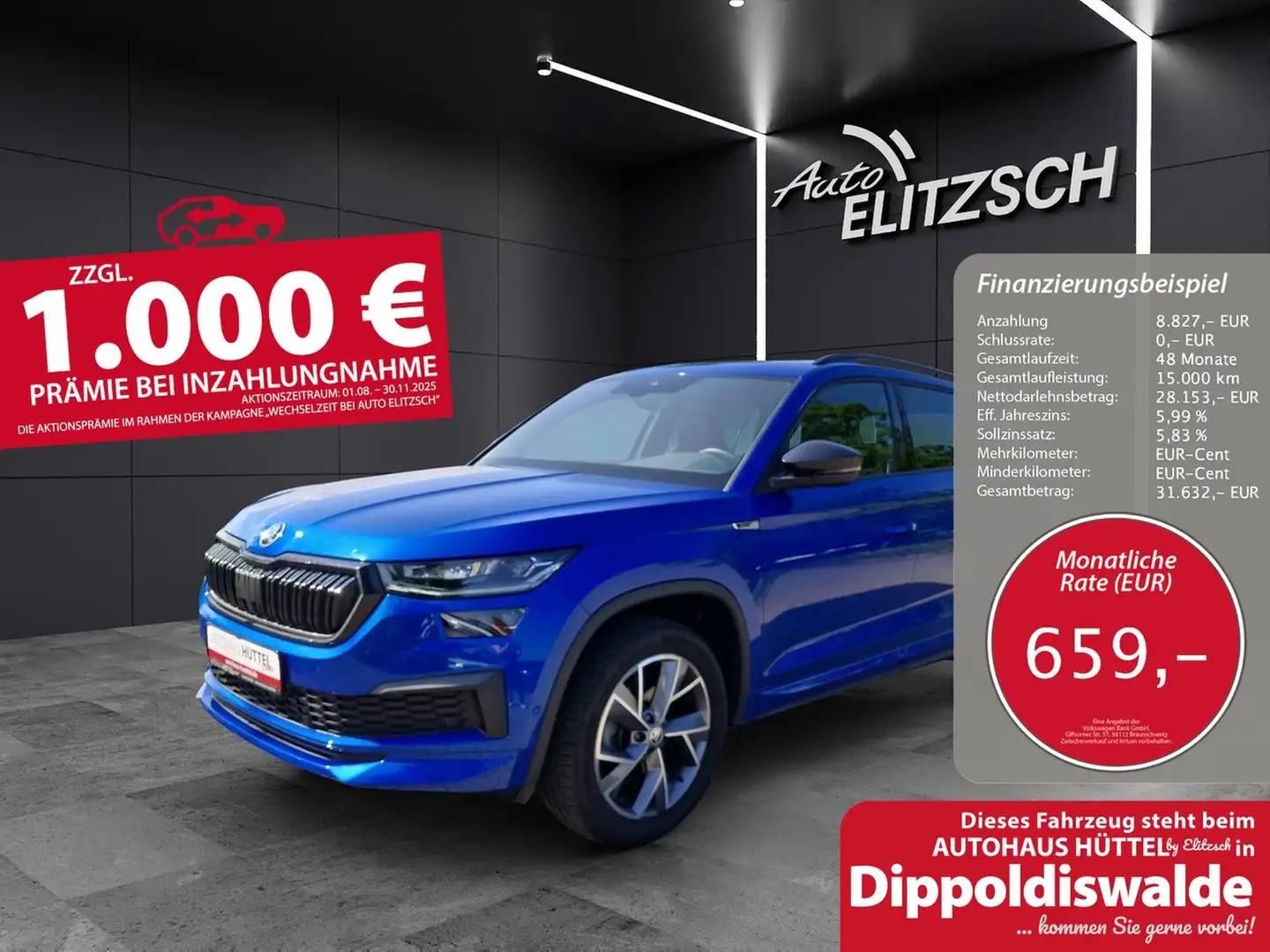 Skoda Kodiaq Sportline 1.5 TSI DSG ACC LED KAMERA Blau - 1