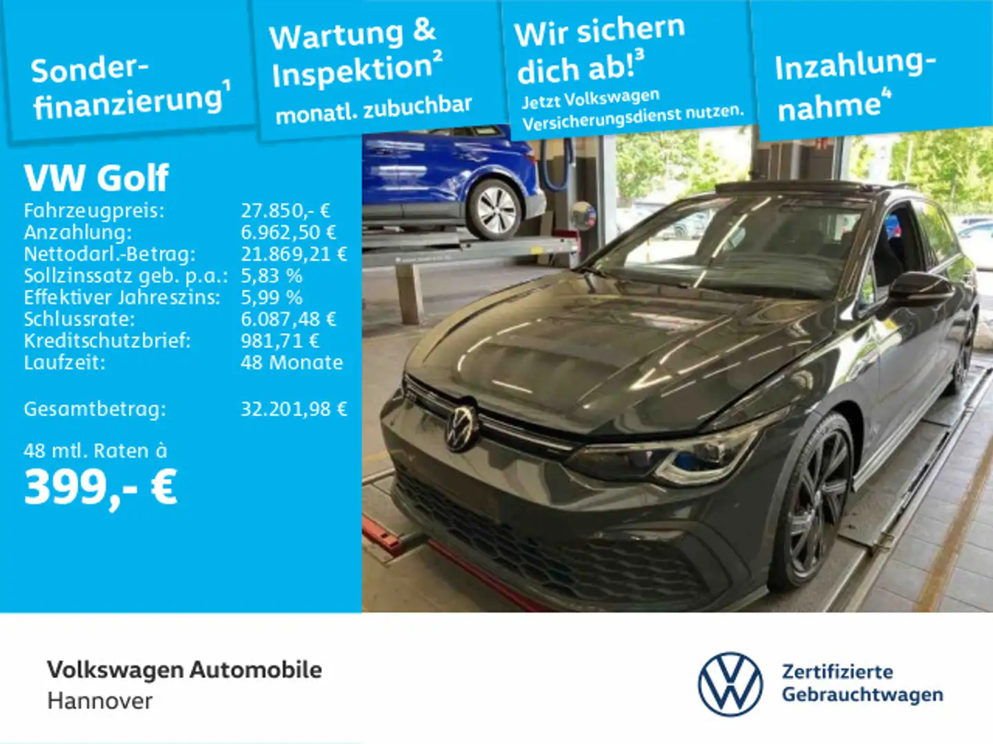 Volkswagen Golf GTI Golf VIII 2.0 TSI DSG GTI Navi Pano Kamera ACC L Grau - 1