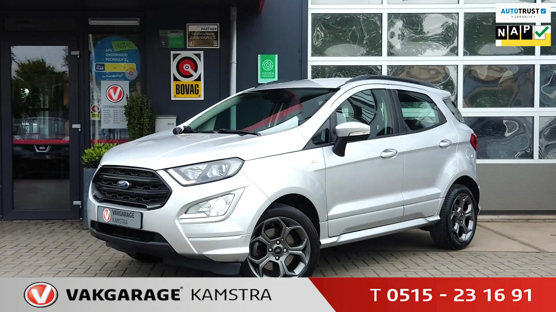Ford EcoSport 1.0 EcoBoost ST-Line Clima/Navi/Cruise/PDC/BT Gris - 1