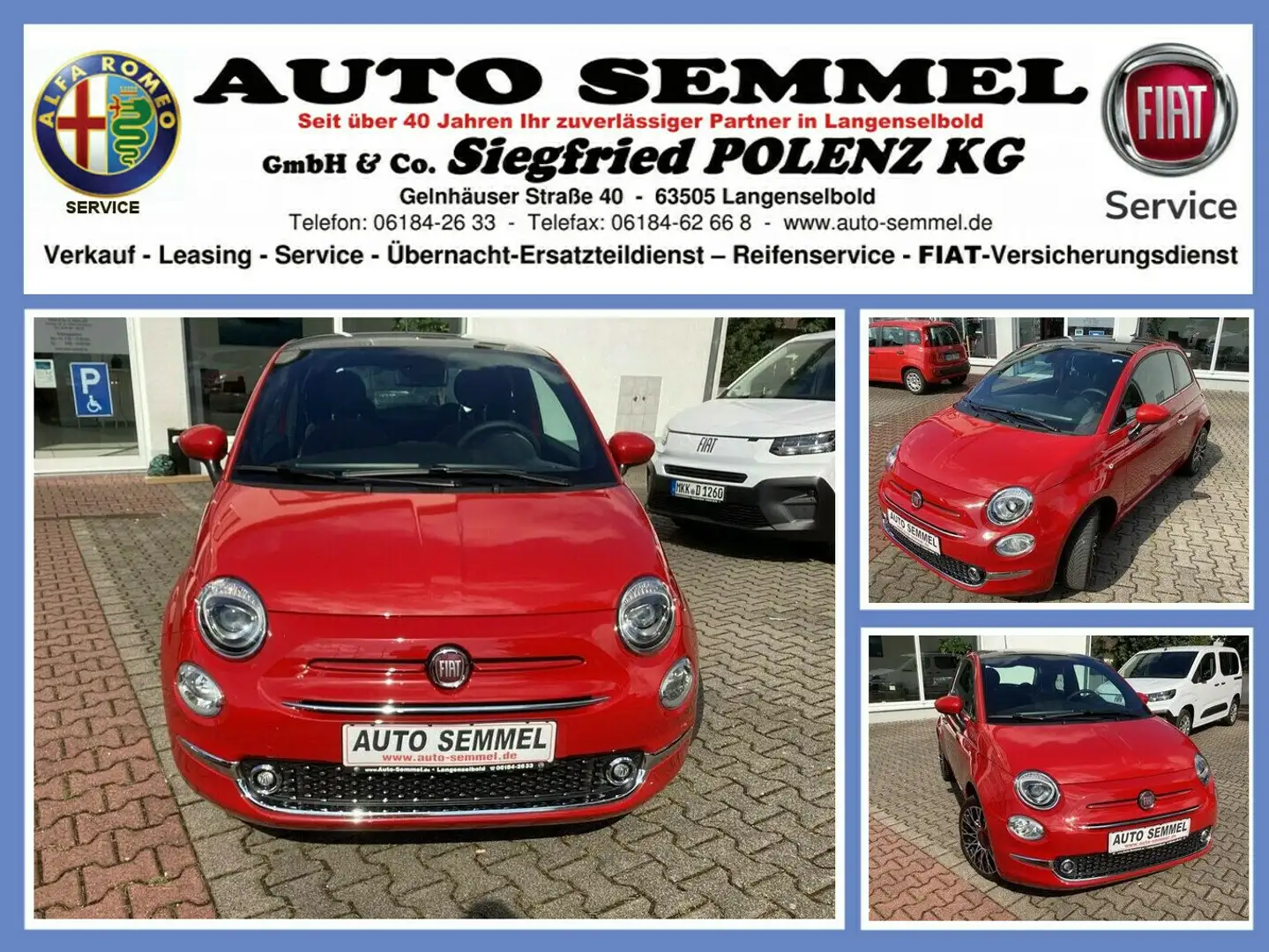 Fiat 500 1.0 GSE Hybrid Red Rot - 1