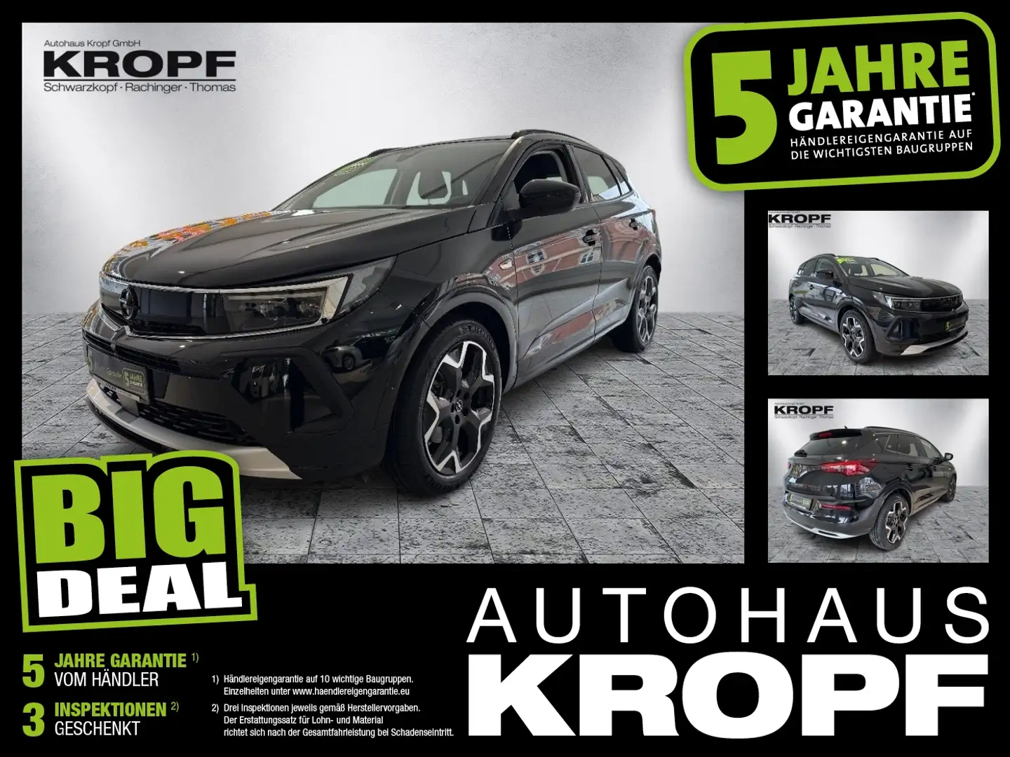 Opel Grandland 1.6 Turbo Ultimate ACC+LED+Navi+SHZ+LM Schwarz - 1