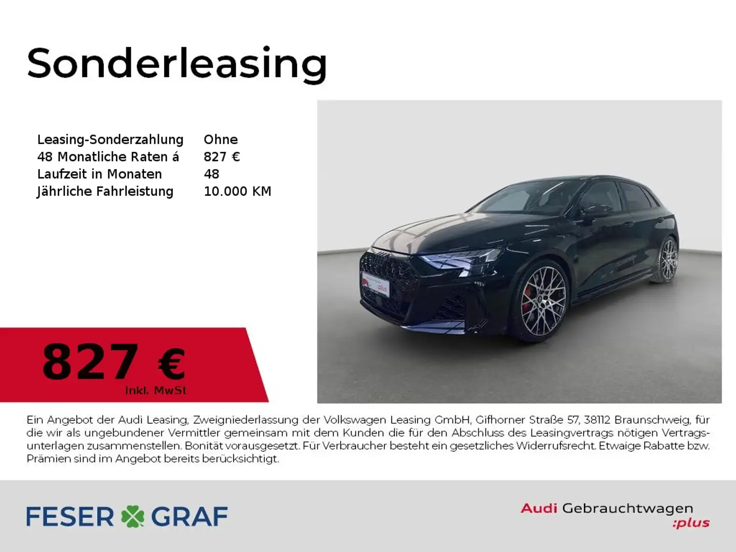 Audi RS3 Sportback Pano Matrix Navi Schwarz - 1