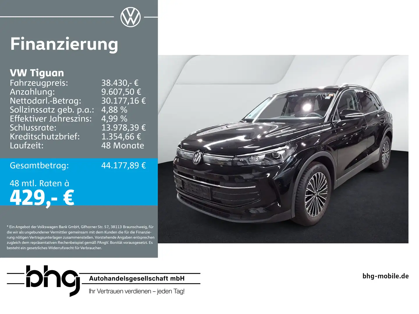 Volkswagen Tiguan 2.0 TDI DSG GOAL AHK TrailerAssist Navi c Schwarz - 1