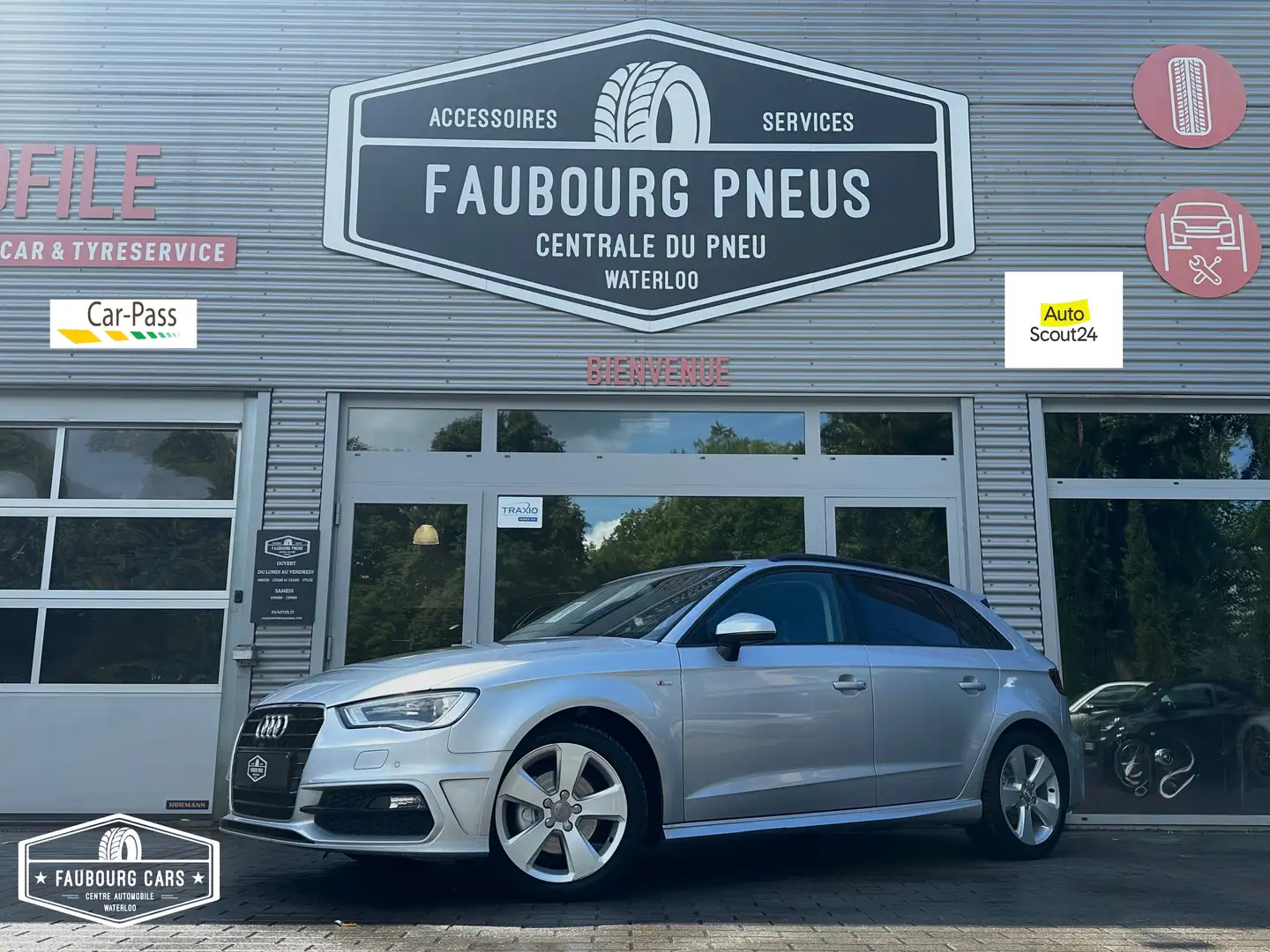 Audi A3 *S-LINE*B/O-HIFI*HISTORIQ-100%*KEYLESS*NAVIGATION* Argent - 1