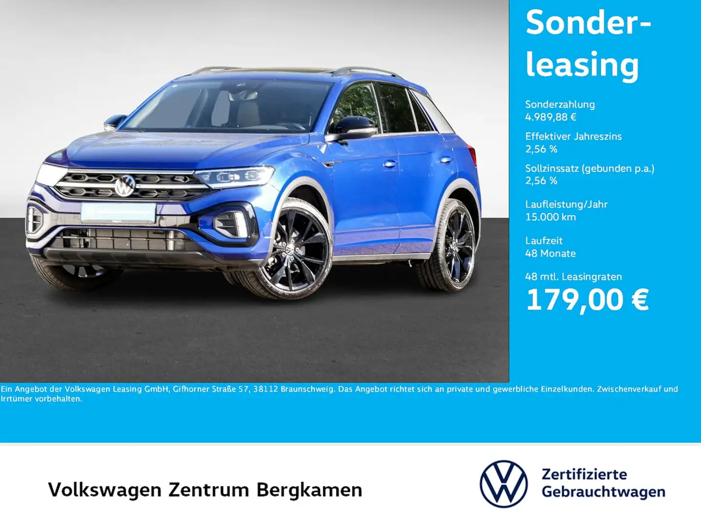 Volkswagen T-Roc R-LINE BLACK STYLE 4X4 BEATS CAM LM19 NAVI Blau - 1