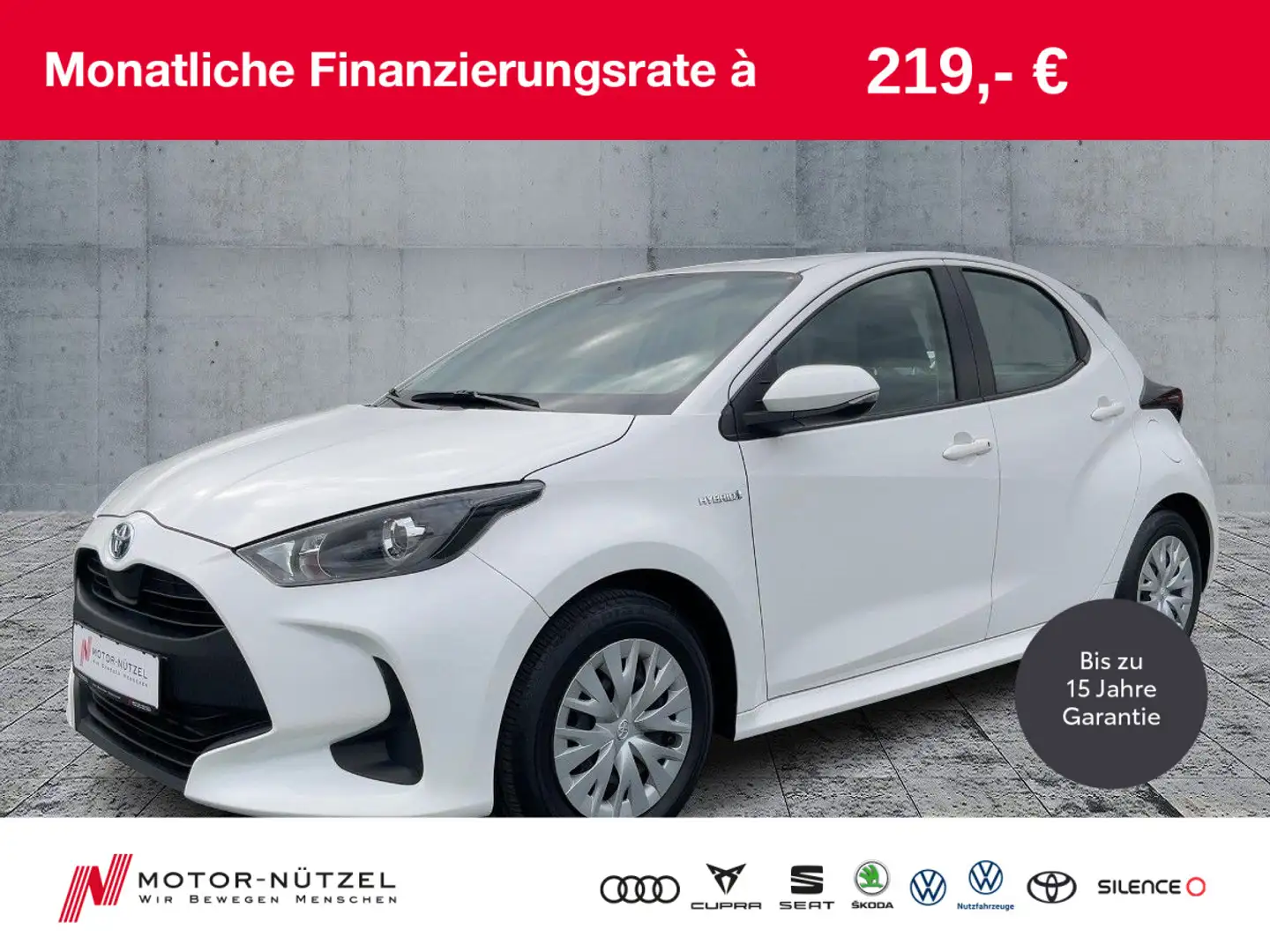 Toyota Yaris 1.5 VVT-iE Hybrid BUSINESS ACC+NAV+APP+SHZ Blanc - 1