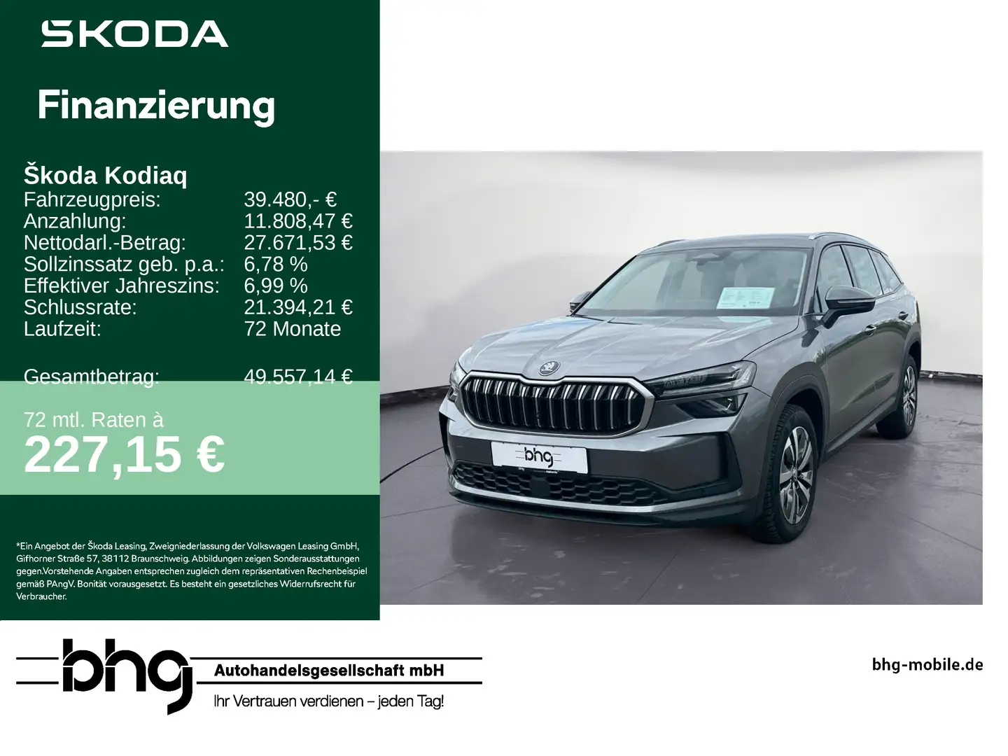 Skoda Kodiaq 2.0 TDI Selection DSG 4x4 MATRIX AHK ACC Gris - 1