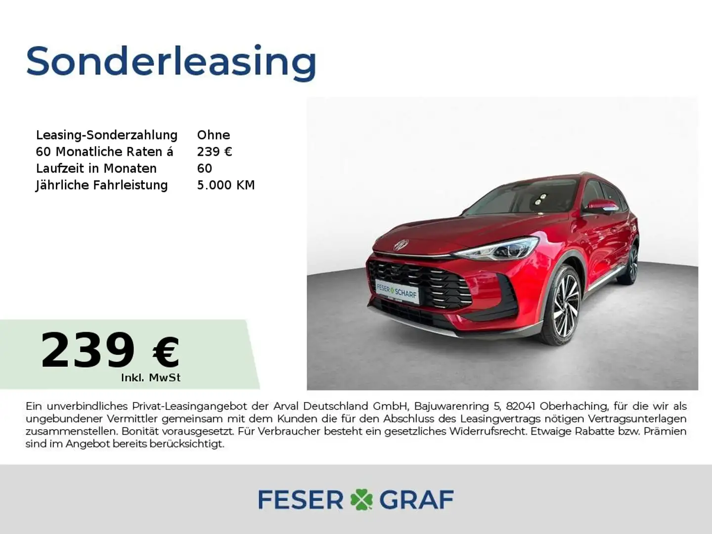 MG ZS Hybrid+ Luxury *Preis nur mit Finanzierung* Rood - 1