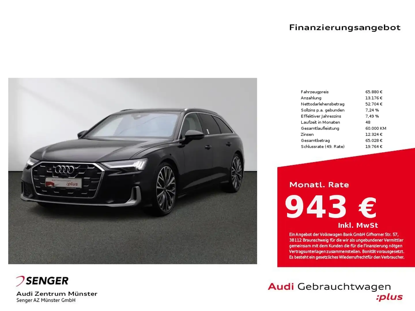 Audi S6 Avant 3.0 TDI quattro Matrix HUD B&O Leder Schwarz - 1