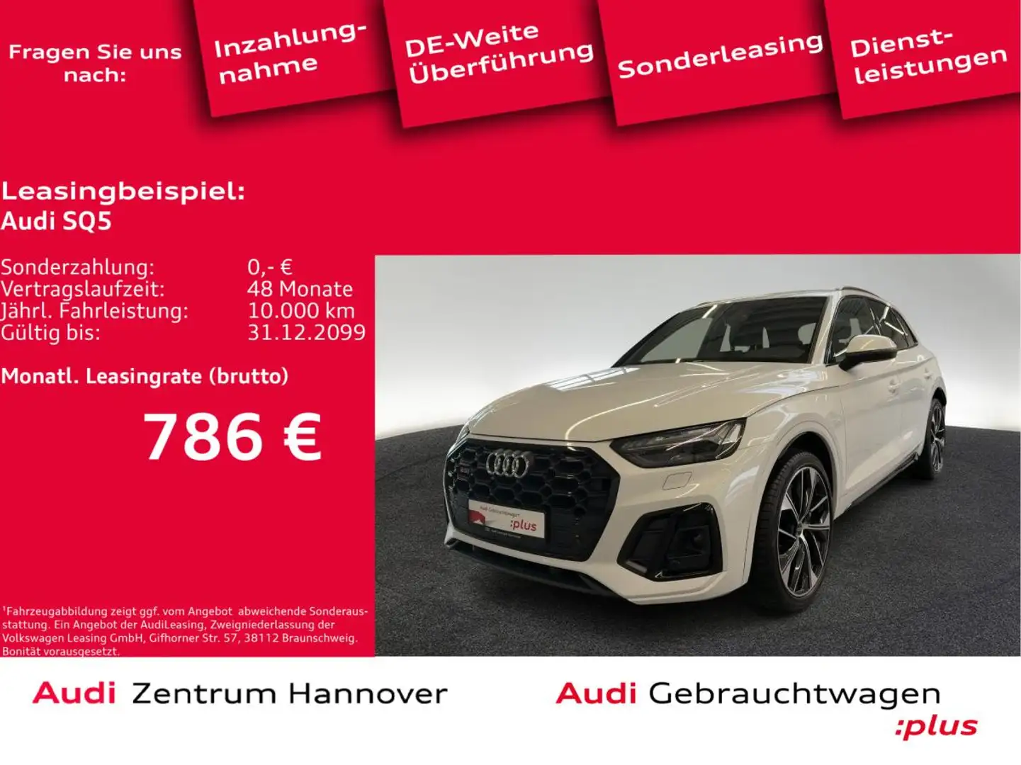Audi SQ5 3.0 TDI quattro Matrix AHK B&O Kamera Memory Weiß - 1