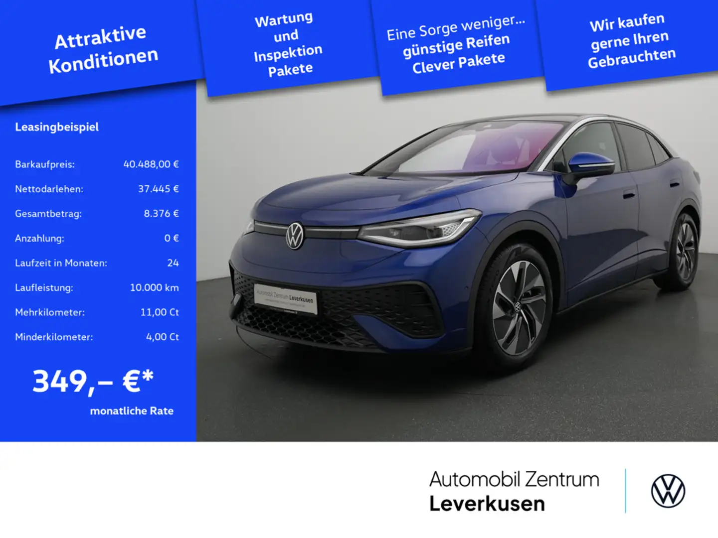 Volkswagen ID.5 Pro 77KWH MATRIX AHK H/K HUD NAVI ACC NA Blau - 1