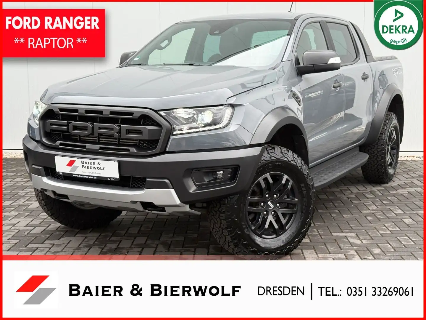 Ford Ranger Raptor 2.0TDCi Doka 4x4 RFK AUTOM. AHK Gris - 1