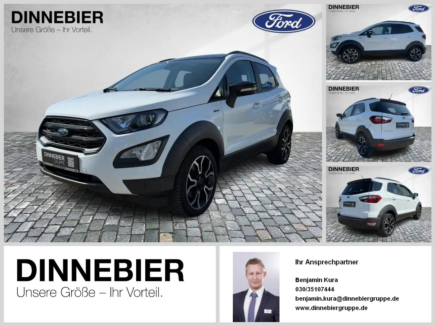 Ford EcoSport 1.0 EB ACTIVE *LED/NAVI/Kamera* Weiß - 1