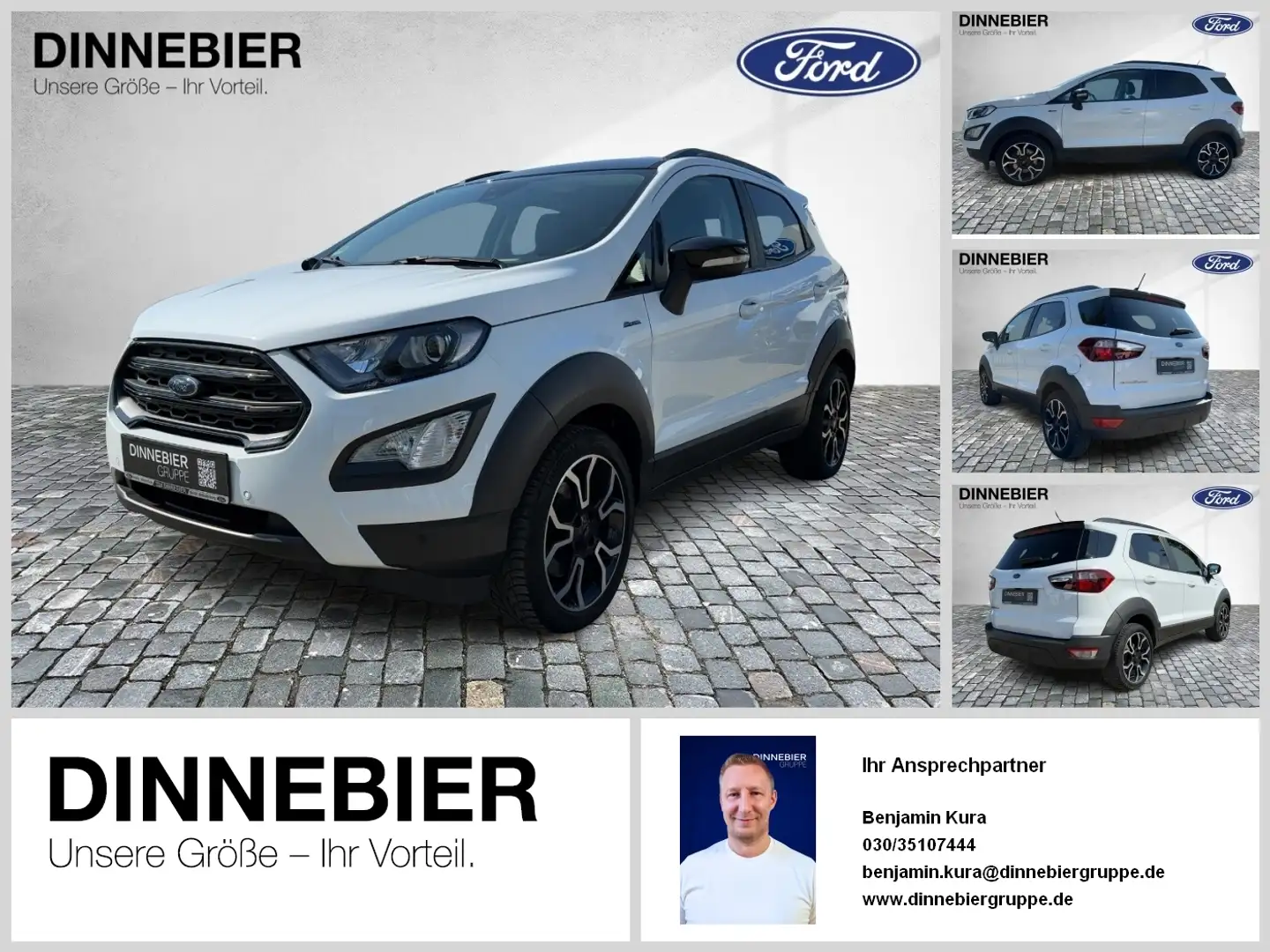 Ford EcoSport 1.0 EB ACTIVE *LED/NAVI/Kamera* Weiß - 1