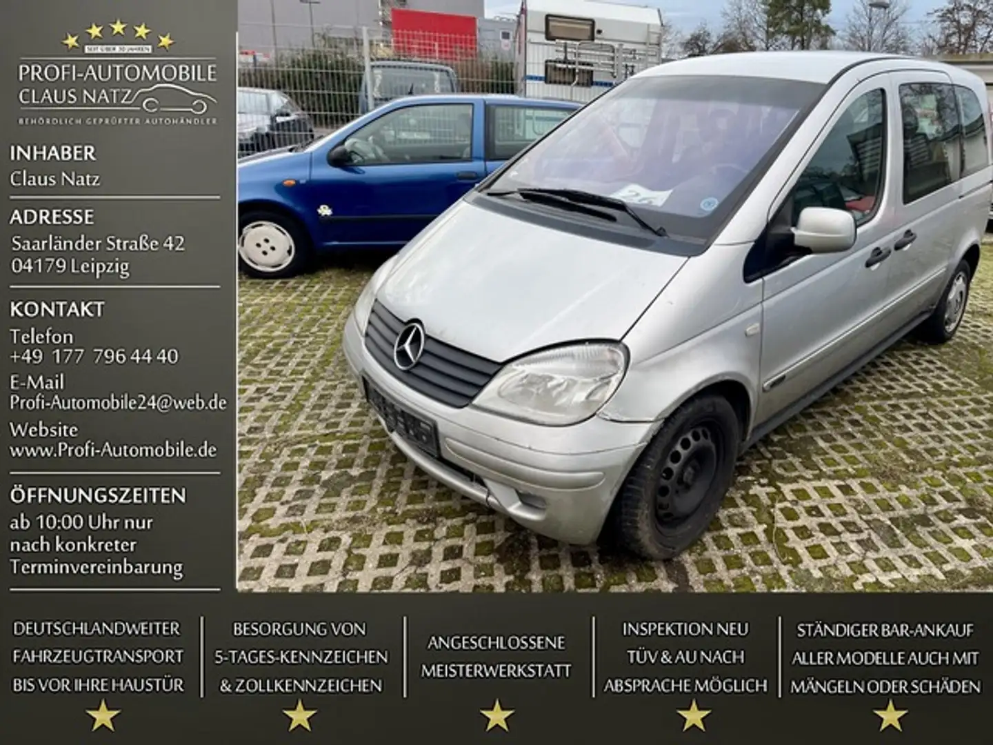 Mercedes-Benz Vaneo 1,7 Cdi*Klima*TÜV 01/2026*Motor qualmt* Silber - 1