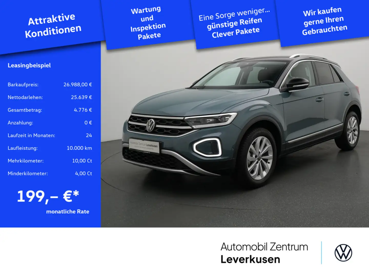 Volkswagen T-Roc Style PDC LED ACC SHZ NAVI CARPLAY VIRT Schwarz - 1