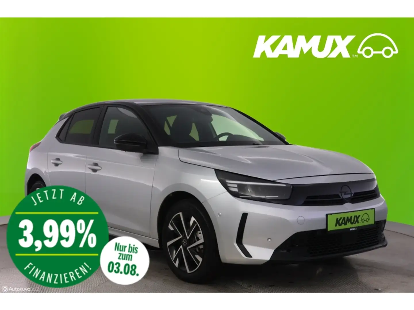 Opel Corsa F 1.2T Aut.GS+LED+NAVI+PANO+CARPLAY+TEMPO Silber - 1