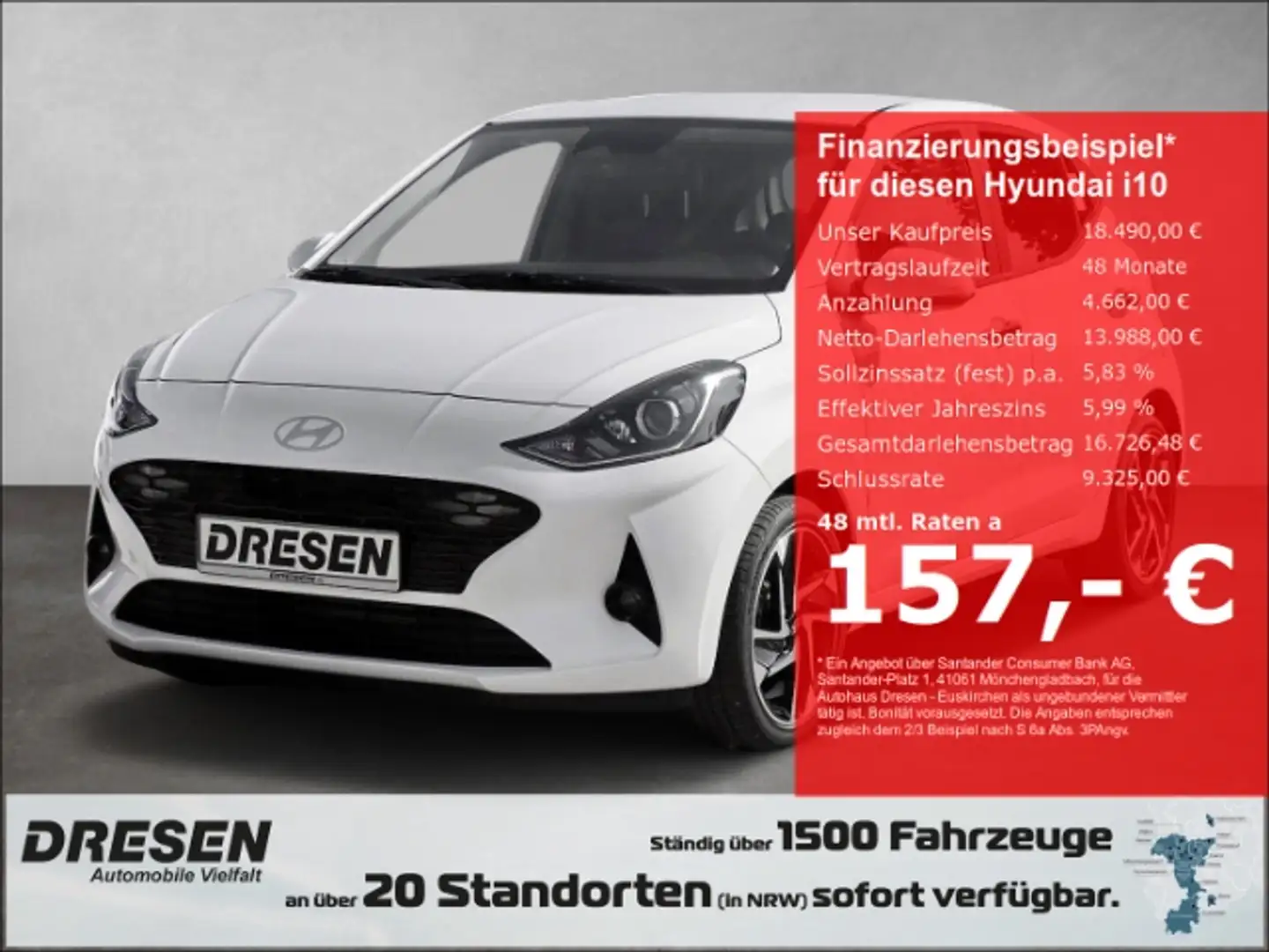 Hyundai i10 1.2 Prime/Smart-Key/Navi/Sitzheizung/Rückfahrkamer Blanc - 1