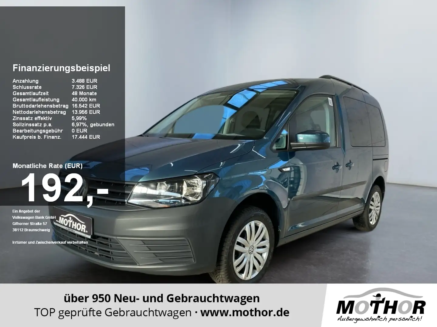 Volkswagen Caddy Trendline 1.4TSI Climatronic Navi PDC Verde - 1