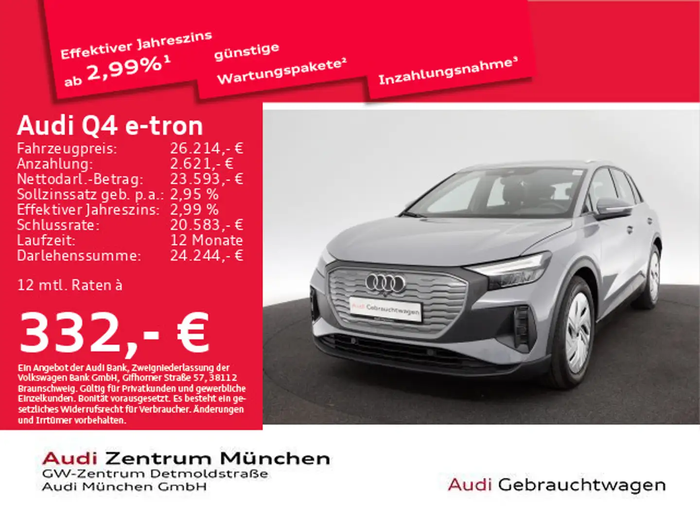 Audi Q4 e-tron 35 StdKlima/PDC/SitzHzg Grijs - 1