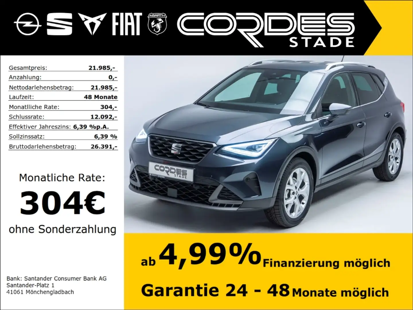 SEAT Arona FR 1.0 TSI Automatik Kamera PDC Allwetter (45) Grau - 1