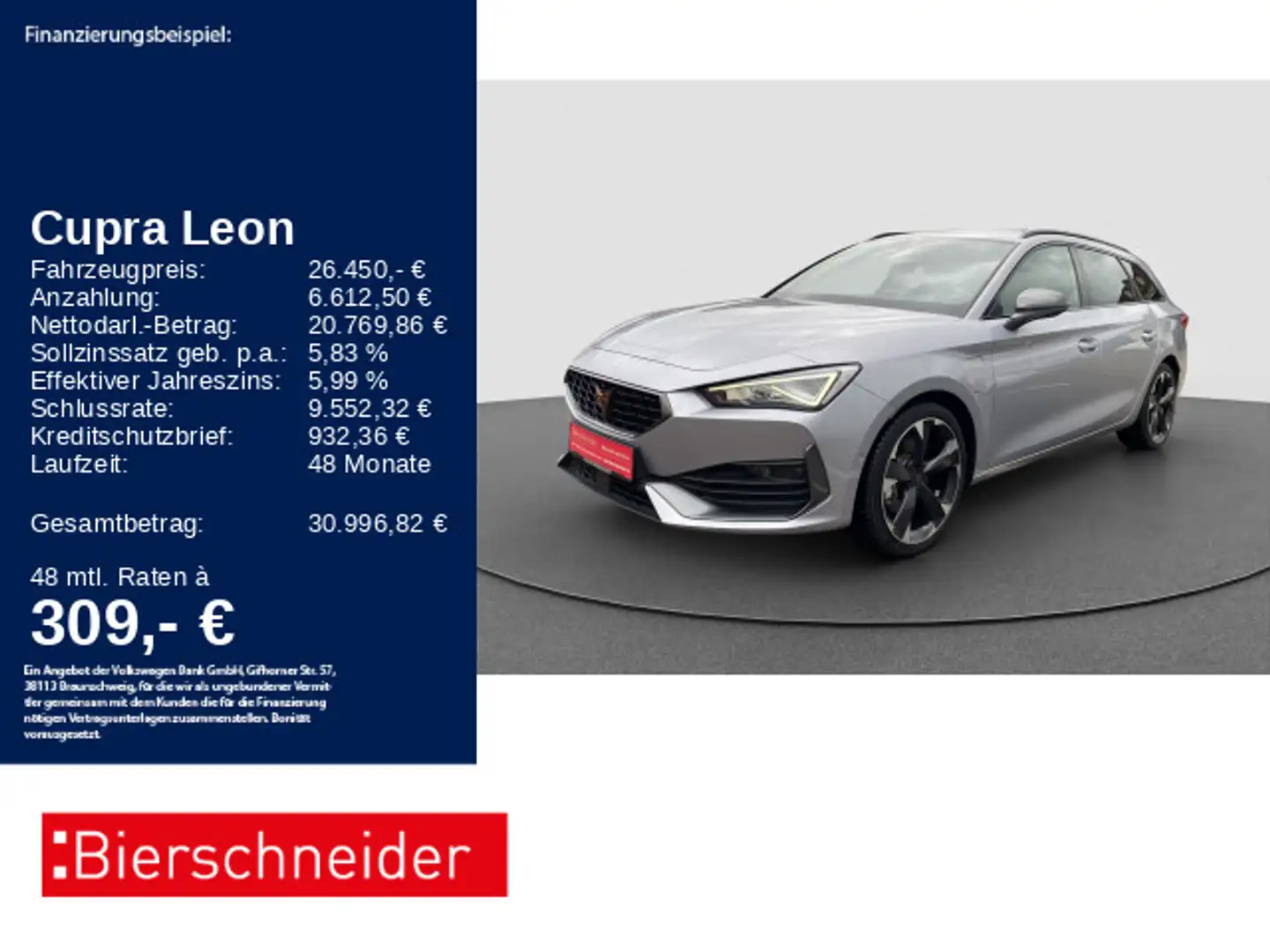 CUPRA Leon SP 1.4 TSI eHybrid ACC NAVI SHZ CAM 18 Silber - 1